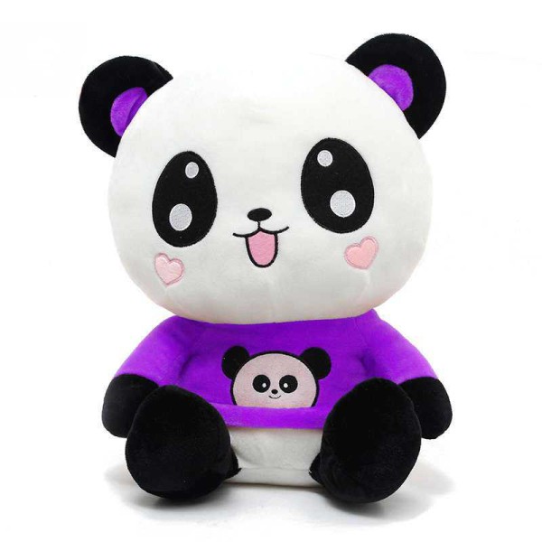 Cute Happy Panda wearing beautiful Purple Baby Panda T-shirt